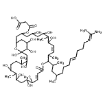 CAS 登录号：89989-28-6， 3-[(13-{(8E)-12-[(二氨基亚甲基)氨基]-4-甲基-8-十二碳烯-2-基}-5,7,9,19,21,23,27,29,30,31-十羟基-8,12,18,22,26-五甲基-15-氧代-14,33-二氧杂双环[27.3.1]三十三-10,16-二烯-3-基)氧基]-3-氧代丙酸