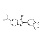 CAS 登录号：904814-03-5， 2-(1,3-苯并二氧戊环-5-基)-3-溴-6-硝基咪唑并[1,2-a]吡啶