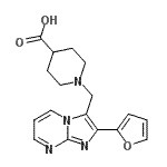 CAS 登录号：904817-23-8， 1-{[2-(2-呋喃基)咪唑并[1,2-a]嘧啶-3-基]甲基}-4-哌啶羧酸