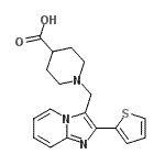 CAS 登录号：904817-36-3， 1-{[2-(2-噻吩基)咪唑并[1,2-a]吡啶-3-基]甲基}-4-哌啶羧酸