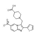 CAS 登录号：904817-89-6， 1-{[6-硝基-2-(2-噻吩基)咪唑并[1,2-a]吡啶-3-基]甲基}-4-哌啶羧酸
