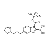CAS 登录号：906000-55-3， (5-[3-(1,3-二氧戊环-2-基)丙基]-1-{[(2-甲基-2-丙基)氧基]羰基}-1H-吲哚-2-基)硼酸
