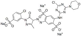 CAS 登录号：90677-59-1， 2-[[4-氯-6-吗啉基-1,3,5-三嗪-2-基]氨基]-5-[[1-(2-氯-5-磺酸基苯基)-4,5-二氢-3-甲基-5-氧代-1H-吡唑-4-基]偶氮]苯-1,4-二磺酸三钠盐
