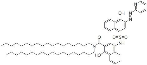 CAS 登录号：90850-66-1， 1-羟基-4-[[[4-羟基-3-(2-吡啶基偶氮)萘基]磺酰基]氨基]-N,N-双十八烷基萘-2-甲酰胺