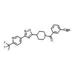 CAS 登录号：909675-88-3， 3-[(4-{3-[6-(三氟甲基)-3-吡啶基]-1,2,4-恶二唑-5-基}-1-哌啶基)羰基]苯甲腈