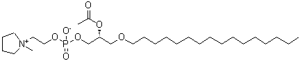 CAS 登录号:91021-63-5, (2R)-2-乙酰氧基-3-(十六烷氧基)丙基 2-(1-甲基-1-吡咯烷鎓基)乙基磷酸酯
