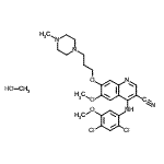 CAS#: 918639-10-8, 4-[(2,4-Dichloro-5-methoxyphenyl)amino]-6-methoxy-7-[3-(4-methyl-1-piperazinyl)propoxy]-3-quinolinecarbonitrile - methanol (1:1)