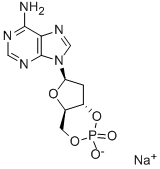 CAS 登录号:93839-95-3, 2'-脱氧-腺苷环 3',5'-(氢磷酸酯)单钠盐