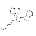 CAS 登录号：93894-31-6， 1,1'-[2-甲基-3-(2-戊烯-1-基)-2-环戊烯-1,1-二基]二(1H-吲哚)