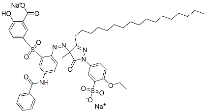 CAS 登录号：94087-62-4， 5-[[5-(苯甲酰基氨基)-2-[[1-(4-乙氧基-3-磺基苯基)-3-十七烷基-4,5-二氢-4-甲基-5-氧代-1H-吡唑-4-基]偶氮]苯基]磺酰基]水杨酸钠