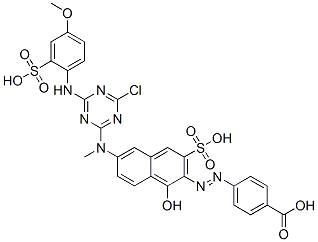 CAS#: 94159-07-6, 4-[[6-[[4-Chloro-6-[(4-Methoxy-2-Sulphophenyl)Amino]-1,3,5-Triazin-2-Yl]Methylamino]-1-Hydroxy-3-Sulpho-2-Naphthyl]Azo]Benzoic Acid