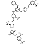 CAS 登录号：94159-09-8， 2-[(1-{4-[2-(4-{[4-苯胺基-6-({4-[(3-羧基-4-羟基苯基)偶氮]苯基}氨基)-1,3,5-三嗪-2-基]氨基}-2-磺基苯基)乙烯基]-3-磺基苯基}-3-甲基-5-氧代-4,5-二氢-1H-吡唑-4-基)偶氮]-5-磺基苯甲酸