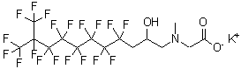 CAS 登录号：94159-89-4， N-[4,4,5,5,6,6,7,7,8,8,9,9,10,11,11,11-十六氟-2-羟基-10-(三氟甲基)十一烷基]-N-甲基-甘氨酸单钾盐