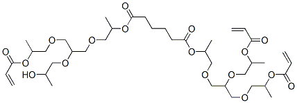 CAS 登录号：94160-34-6， 2-[3-[2-(丙烯酰氧基)丙氧基]-[2-(2-羟基丙氧基)]丙氧基]-1-甲基乙基 2-[2,3-双[2-(丙烯酰氧基)丙氧基]丙氧基]-1-甲基乙基己二酸酯