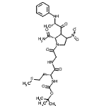 CAS 登录号：94213-45-3， 叔-丁基N-[(1R)-1-[[2-[(2S)-3-[(2S)-2-苯胺基丙酰]-2-氨基甲酰-4-硝基-吡咯烷-1-基]-2-氧代-乙基]氨基甲酰]-3-甲硫基-丙基]氨基甲酸酯
