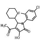 CAS 登录号:942222-78-8, 4-乙酰基-1-(4-氯-2-氟苯基)-5-环己基-3-羟基-1,5-二氢-2H-吡咯-2-酮