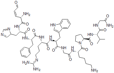 CAS 登录号:94664-48-9, 谷氨酰-组氨酰-苯丙氨酰-精氨酰-色氨酰-甘氨酰-赖氨酰-脯氨酰-缬氨酰-甘氨酰胺环肽