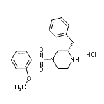 CAS 登录号：947532-50-5， (3S)-3-苄基-1-[(2-甲氧基苯基)磺酰基]哌嗪盐酸盐(1:1)
