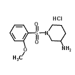 CAS 登录号：947532-52-7， 1-[(2-甲氧基苯基)磺酰基]-3-哌啶胺盐酸盐(1:1)