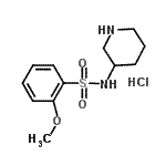 CAS 登录号:947532-58-3, 2-甲氧基-N-(3-哌啶基)苯磺酰胺盐酸盐(1:1)