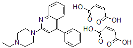 CAS 登录号:94788-64-4, 2-(4-乙基-1-哌嗪基)-4-苯基喹啉二马来酸盐