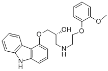 CAS 登录号：95093-99-5， (2R)-1-(9H-咔唑-4-基氧基)-3-[[2-(2-甲氧基苯氧基)乙基]氨基]-2-丙醇