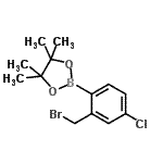 CAS 登录号：957034-64-9， 2-[2-(溴甲基)-4-氯苯基]-4,4,5,5-四甲基-1,3,2-二氧硼戊环