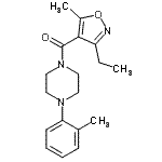 CAS 登录号：959243-57-3， (3-乙基-5-甲基-1,2-恶唑-4-基)[4-(2-甲基苯基)-1-哌嗪基]甲酮