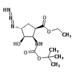 CAS 登录号：959745-80-3， 乙基(1R,2R,3R,4R)-4-叠氮基-3-羟基-2-({[(2-甲基-2-丙基)氧基]羰基}氨基)环戊烷羧酸酯