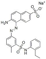 CAS 登录号：97358-57-1， 6-氨基-5-[[3-[[(2-乙基苯基)氨基]磺酰基]-4-甲基苯基]偶氮]萘-2-磺酸钠
