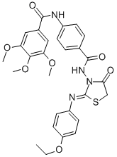 CAS 登录号:99629-62-6, N-(4-(((2-((4-乙氧基苯基)亚氨基)-4-氧代-3-噻唑烷基)氨基)羰基)苯基)-3,4,5-三甲氧基苯甲酰胺