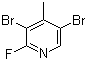 3,5-Dibromo-2-fluoro-4-methylpyridine molecular structure (CAS 1000340-01-1)