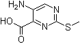 5-Amino-2-(methylthio)pyrimidine-4-carboxylic acid molecular structure (CAS 100130-05-0)
