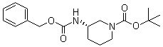 (3S)-3-[[苯基甲氧羰基]氨基]-1-哌啶甲酸叔丁酯分子结构 (CAS 1002360-09-9)