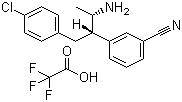 3-[(1S,2S)-2-氨基-1-[(4-氯苯基)甲基]丙基]苯甲腈 2,2,2-三氟乙酸盐 (1:1)分子结构 (CAS 1002752-56-8)