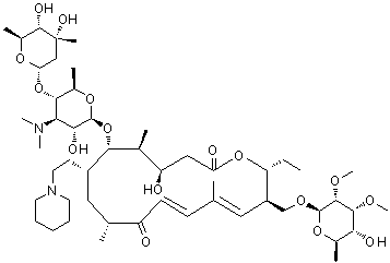 20-去氧代-20-(1-哌啶基)泰乐菌素分子结构 (CAS 1003024-00-7)