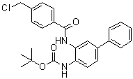 N-[3-[[4-(氯甲基)苯甲酰基]氨基][1,1'-联苯]-4-基]氨基甲酸叔丁酯分子结构 (CAS 1003316-10-6)