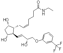 (5Z)-7-[(1R,2R,3R,5S)-3,5-二羟基-2-[(1E,3R)-3-羟基-4-[3-(三氟甲基)苯氧基]-1-丁烯-1-基]环戊基]-N-乙基-5-庚烯酰胺分子结构 (CAS 1005193-64-5)