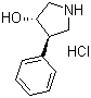 (3S,4R)-4-苯基吡咯烷-3-醇盐酸盐分子结构 (CAS 1008112-09-1)