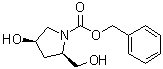 (2R,4R)-4-羟基-2-(羟基甲基)吡咯烷-1-羧酸苄酯分子结构 (CAS 1009335-39-0)