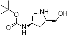 N-[(3R,5R)-5-(Hydroxymethyl)-3-pyrrolidinyl]carbamic acid tert-butyl ester molecular structure (CAS 1009335-43-6)