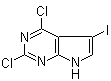 2,4-二氯-5-碘-7H-吡咯并[2,3-d]嘧啶分子结构 (CAS 1012785-51-1)