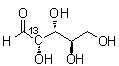 D-阿拉伯糖-2-<sup>13</sup>C分子结构 (CAS 101615-87-6)