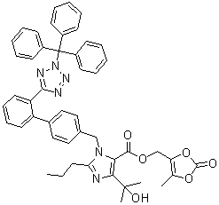N2-三苯甲基奥美沙坦酯分子结构 (CAS 1020157-01-0)