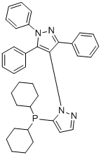 5-(二环己基膦基)-1',3',5'-三苯基-1,4'-联-1H-吡唑分子结构 (CAS 1021176-69-1)