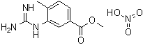 3-[(氨基亚胺甲基)氨基]-4-甲基苯甲酸甲酯硝酸盐分子结构 (CAS 1025716-99-7)