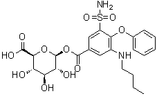 布美他尼葡糖苷酸分子结构 (CAS 102623-14-3)