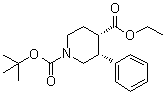 rel-(3R,4S)-1-(叔丁氧羰基)-3-苯基哌啶-4-羧酸乙酯分子结构 (CAS 1027710-05-9)