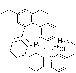 氯(2-二环己基膦基-2',4',6'-三异丙基-1,1'-联苯)[2-(2-氨基乙基苯基)]钯(II)分子结构 (CAS 1028206-56-5)