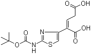 2-(2-叔丁氧羰基氨基噻唑-4-基)-2-戊烯二酸分子结构 (CAS 103054-22-4)